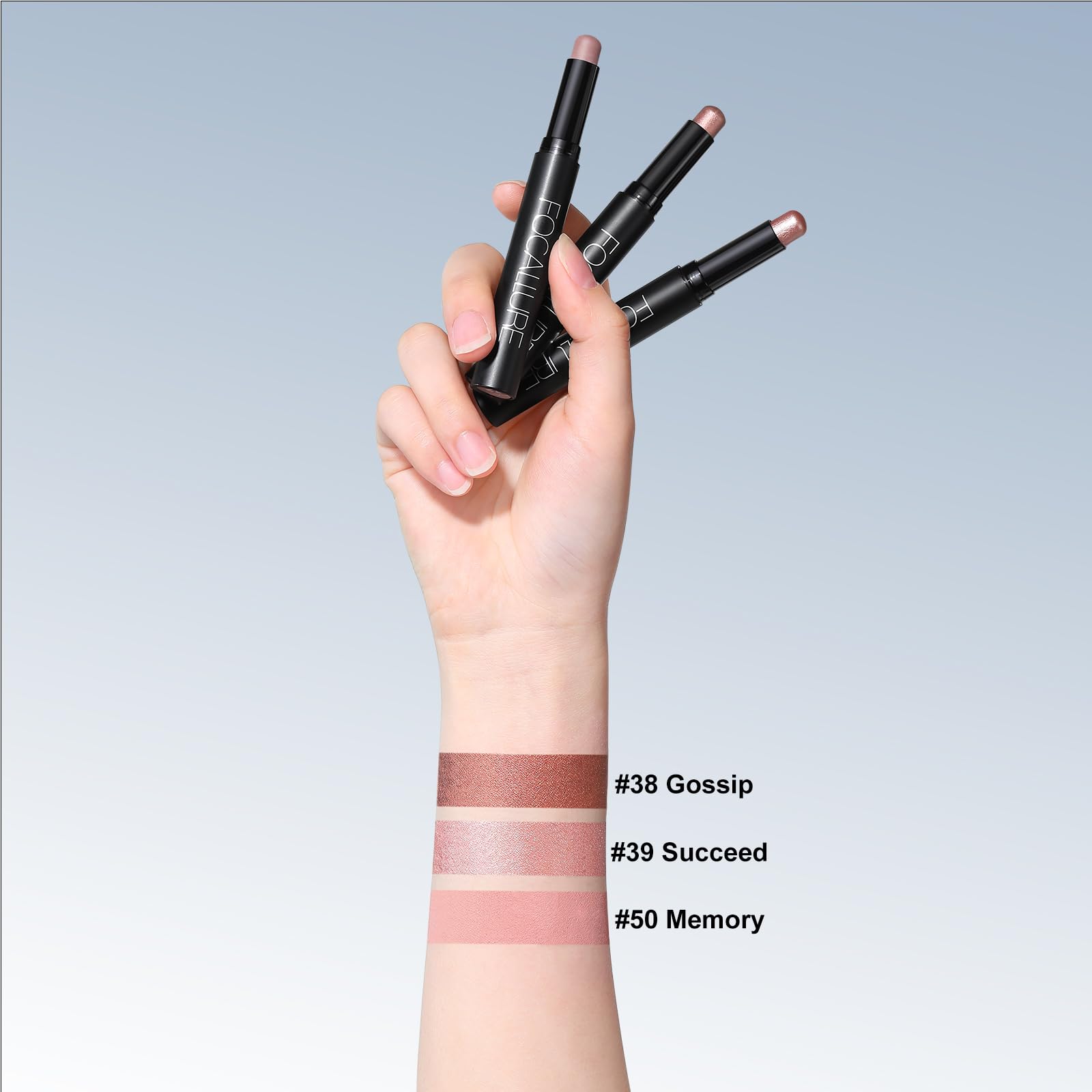 FOCALLURE sombra crema barra aplicación suave para difuminar rápido.