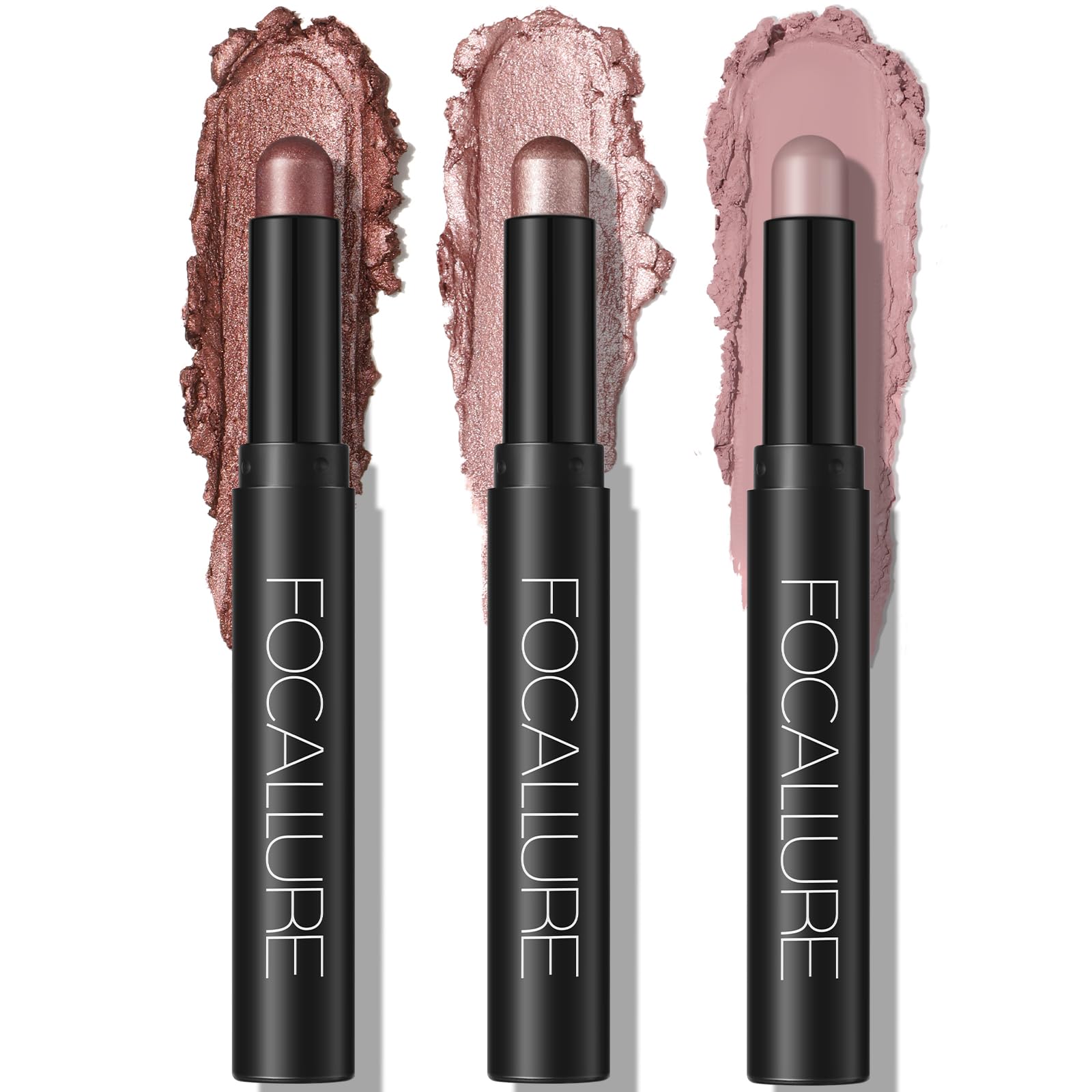 FOCALLURE sombra crema barra muestra mate con pigmentación intensa para definir ojos.