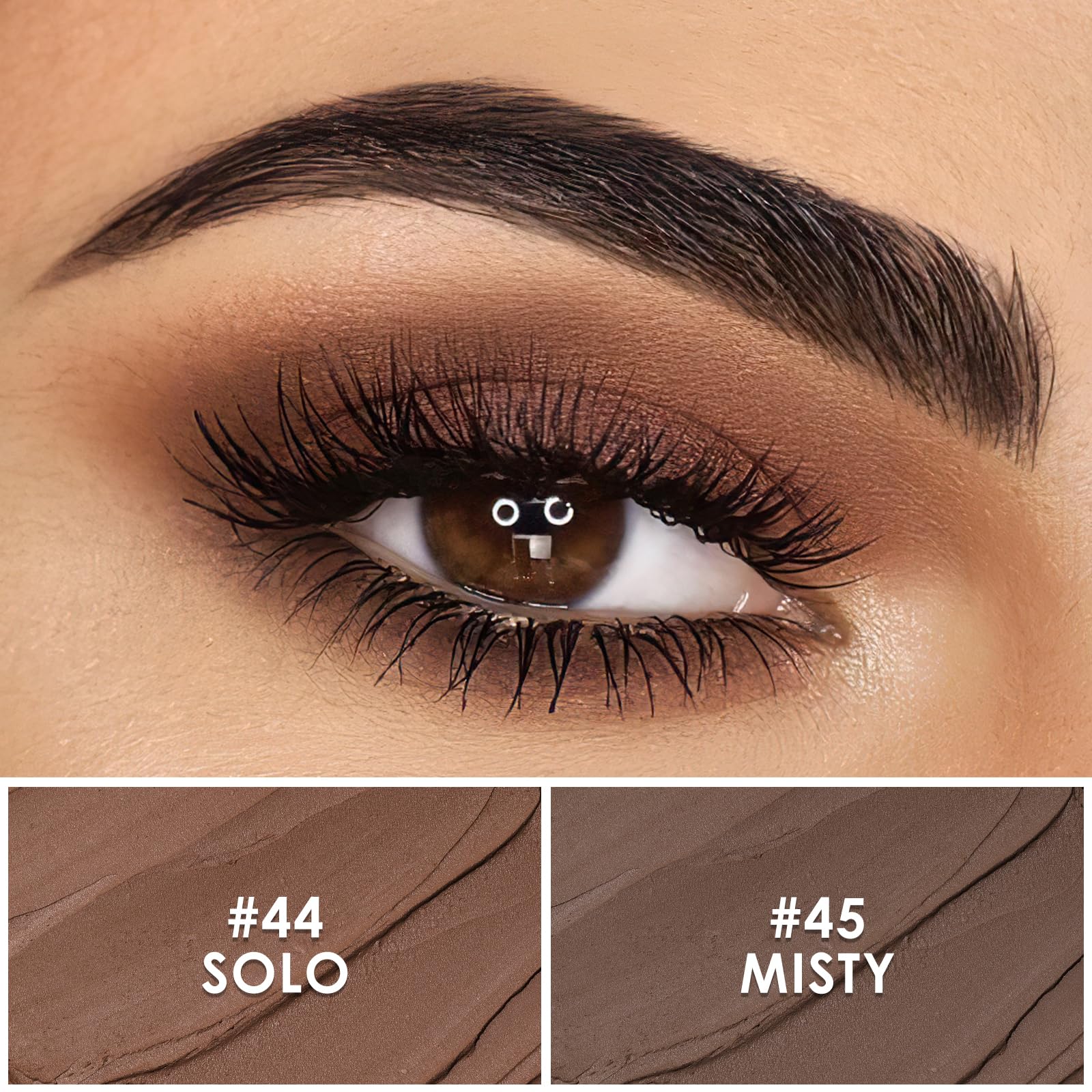 FOCALLURE sombra cremosa tono ahumado marrón, efecto difuminado suave para ojos definidos