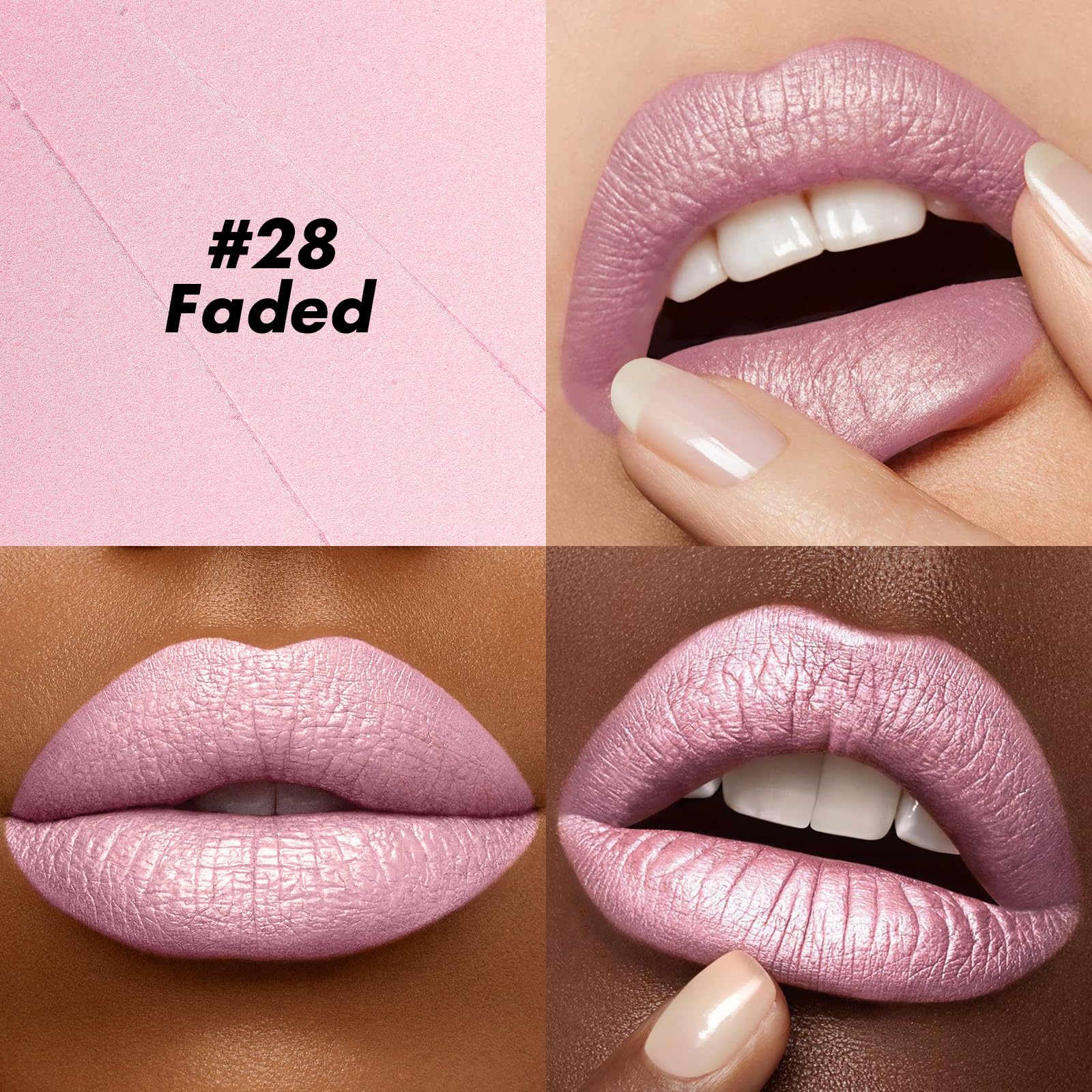 FOCALLURE Ultra Chic Lipstick application closeup demonstrates smooth coverage