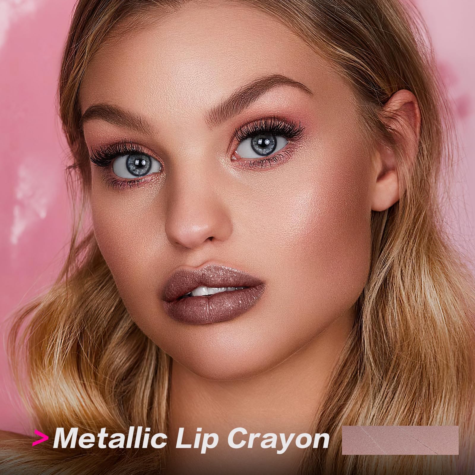 FOCALLURE Lápiz labial Ultra Chic Champagne, brillo luminoso para realzar rasgos.