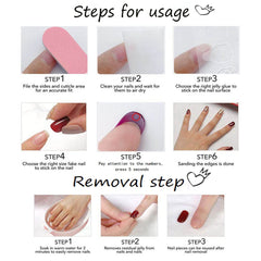 Foccna contenido de 24 uñas y lima para manicura rápida en casa.