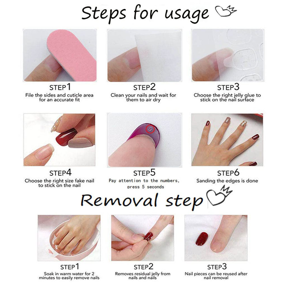 Foccna uñas falsas para manicura casera.