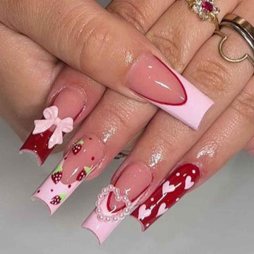 Uñas Foccna postizas con acabado brillante y forma cuadrada