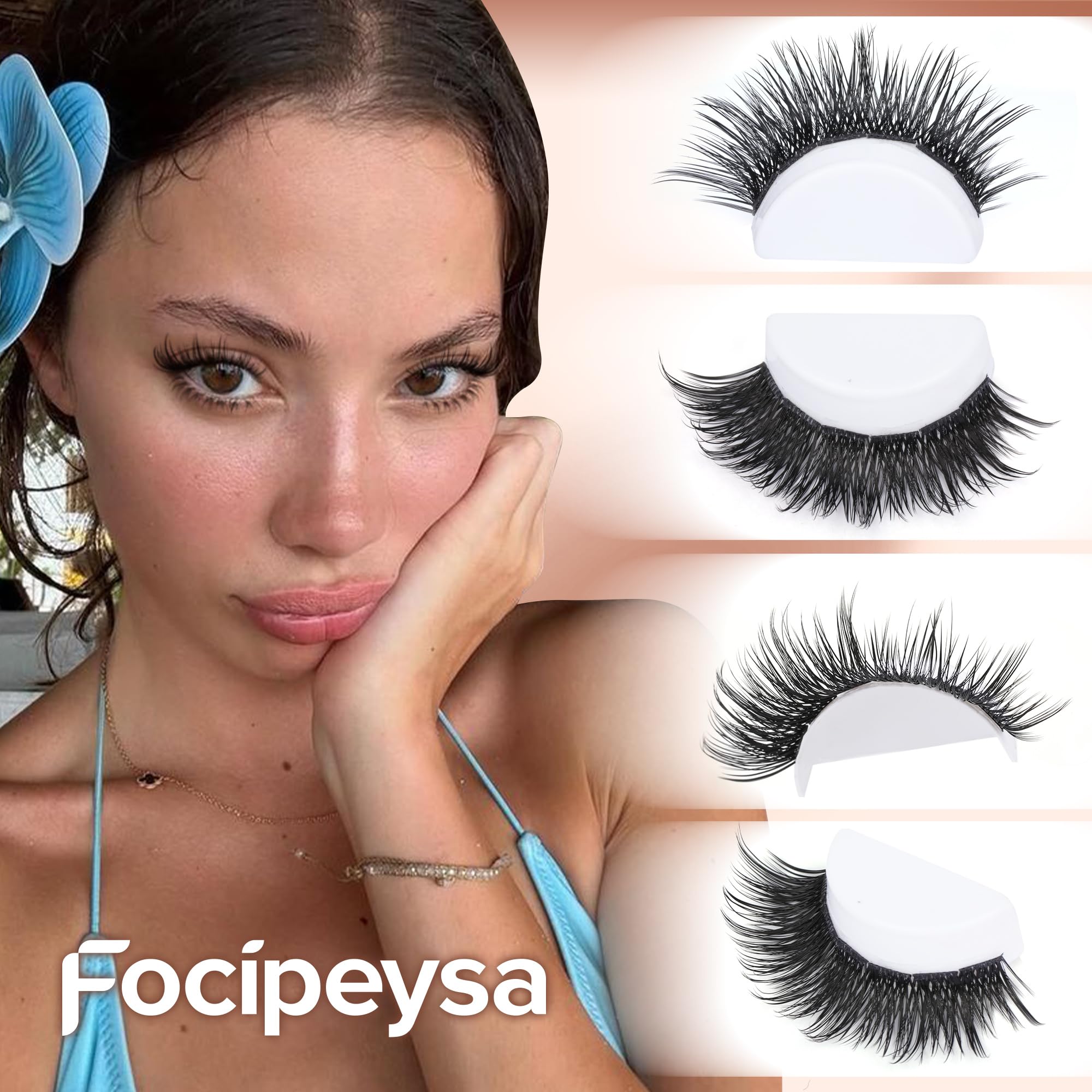 Pestañas Focipeysa, curvatura C para un acabado cómodo y natural.