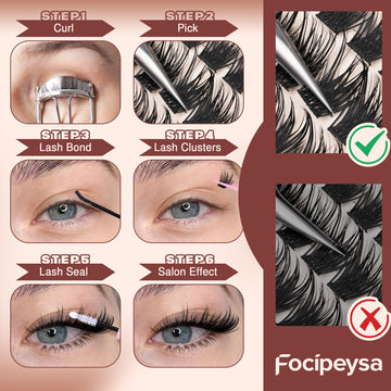 Pestañas Focipeysa, efecto con pestañas inferiores para realzar la mirada.