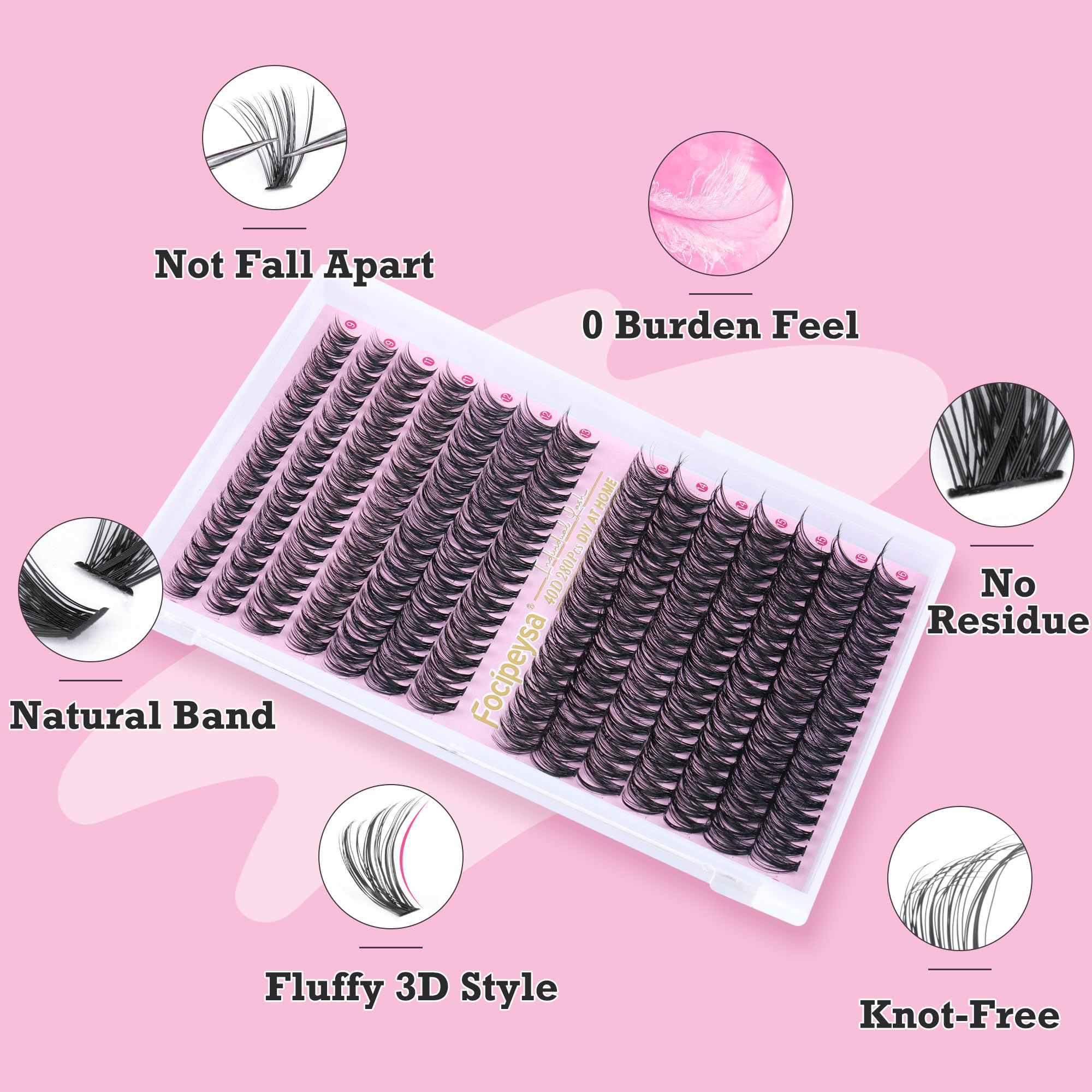 Focipeysa extensiones negro mate 40D diseño cómodo