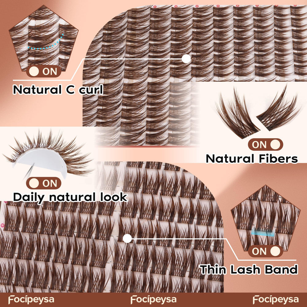 Extensiones de pestañas naturales Focipeysa para un efecto discreto.