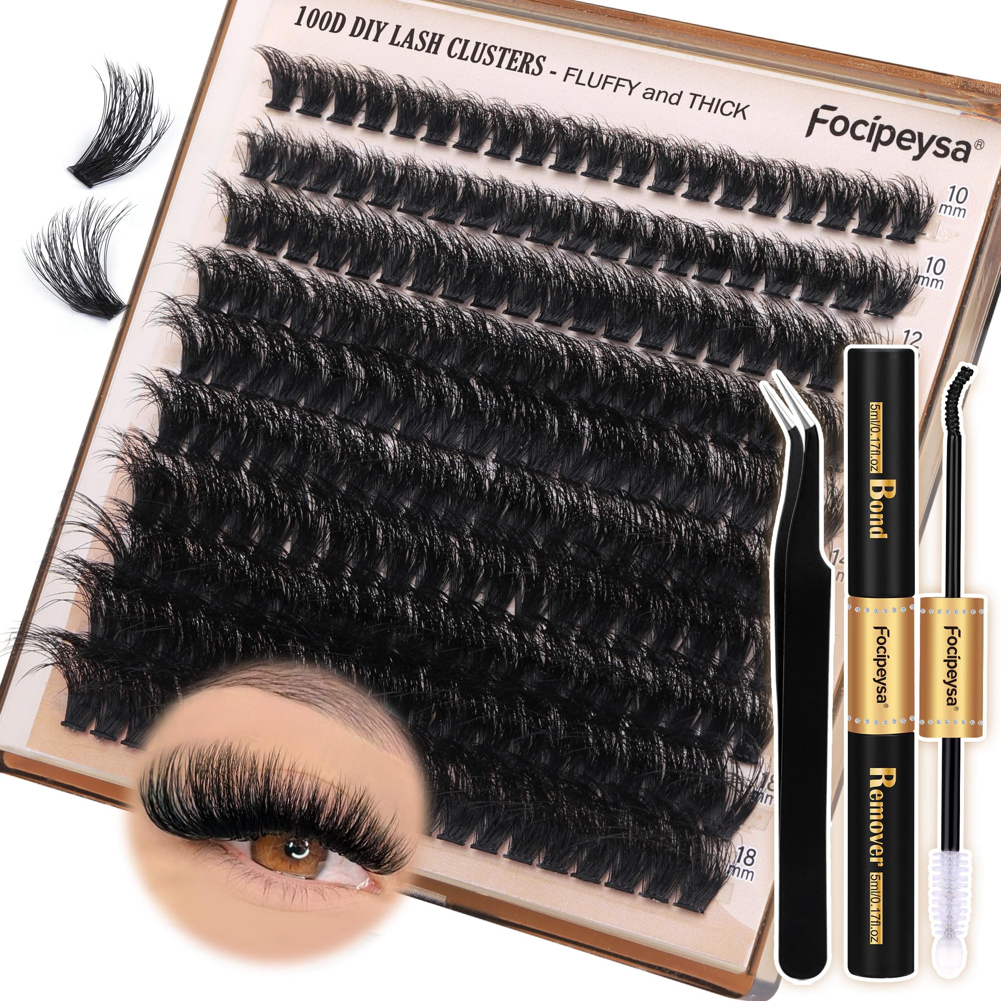 Kit de extensión Focipeysa con pestañas de volumen 100D para un look elegante.