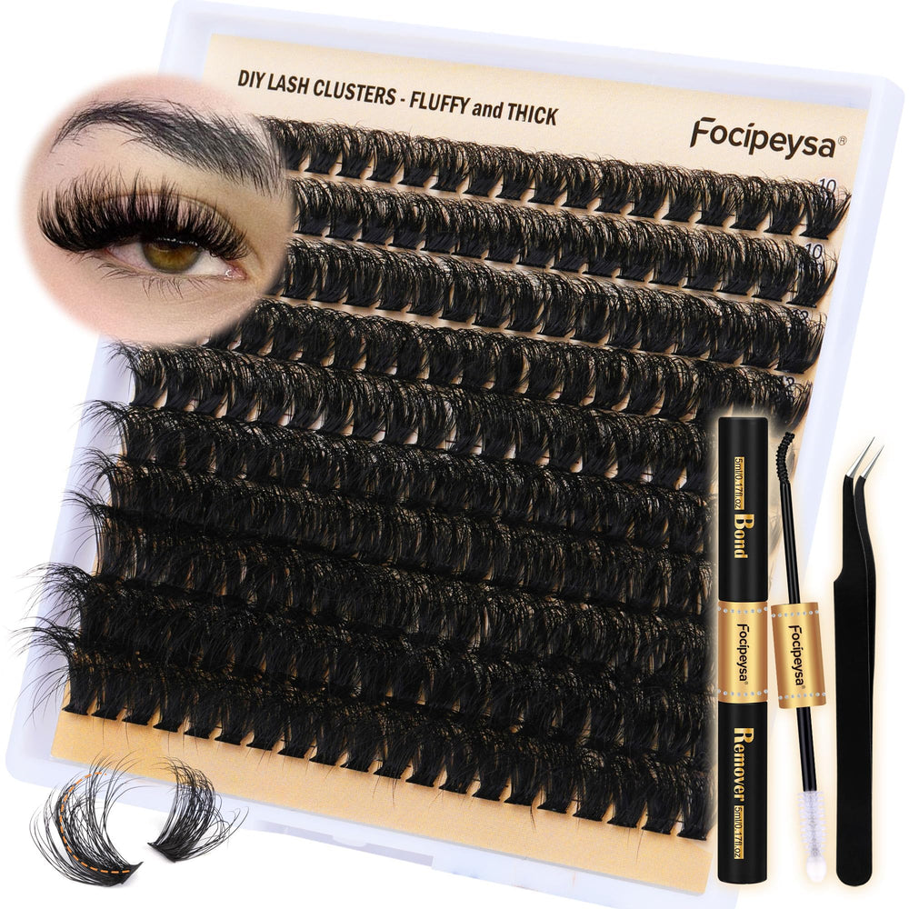 Pestañas Focipeysa kit extensiones 90D 200 piezas para volumen en casa.