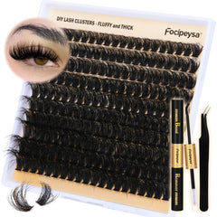 Pestañas Focipeysa kit extensiones 90D 200 piezas para volumen en casa.