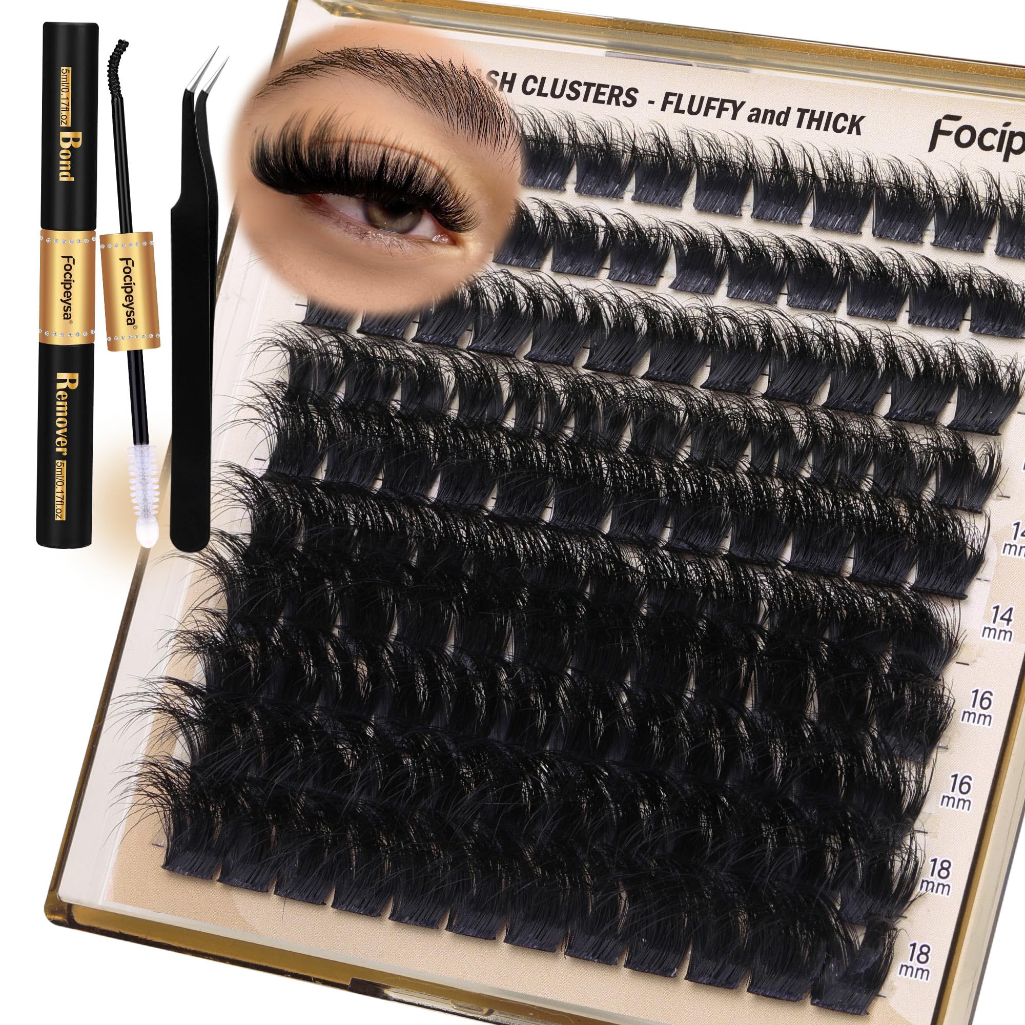 Kit Focipeysa de extensiones de pestañas en racimos para volumen