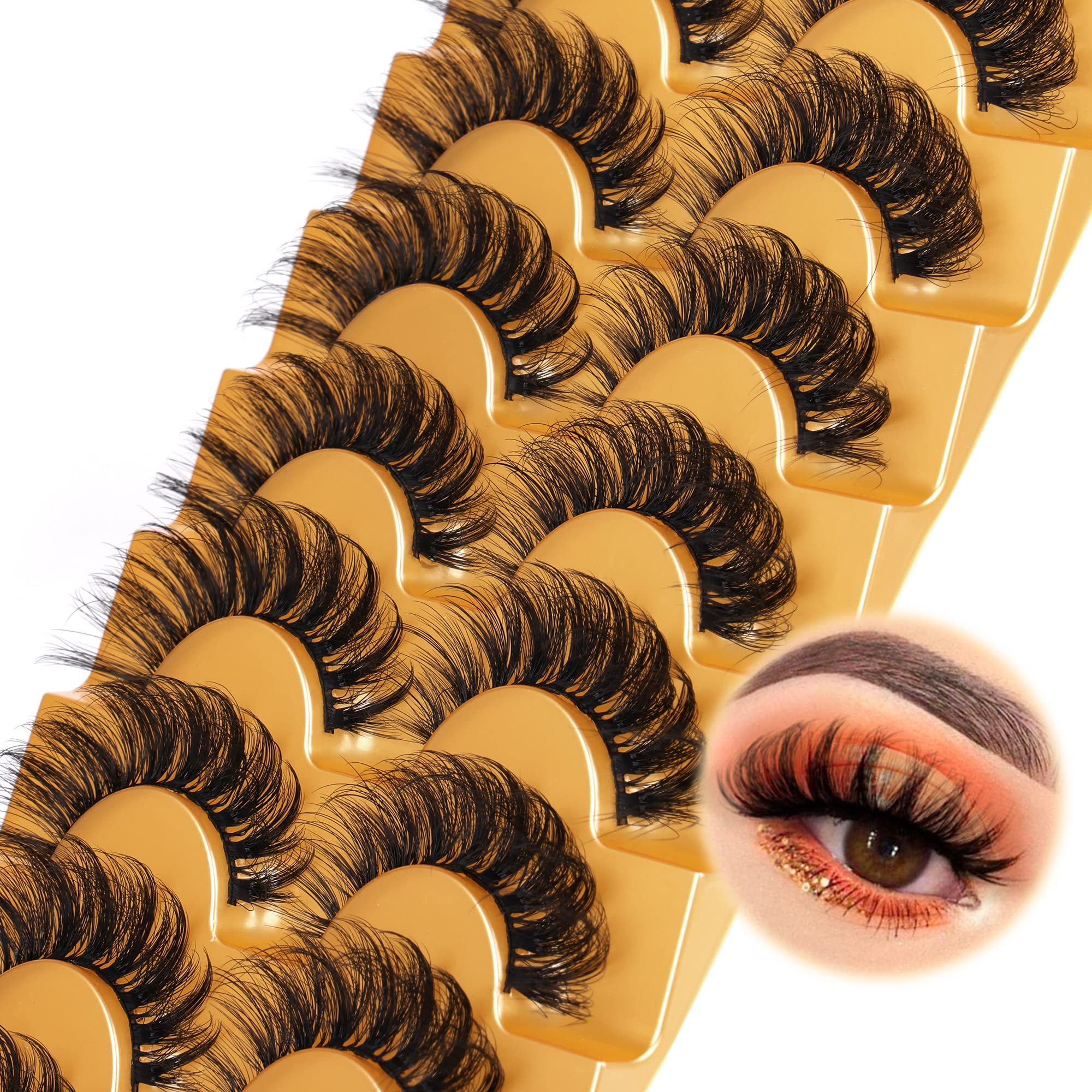 Pestañas postizas Focipeysa Fluffy Mink para volumen suave y aspecto natural.