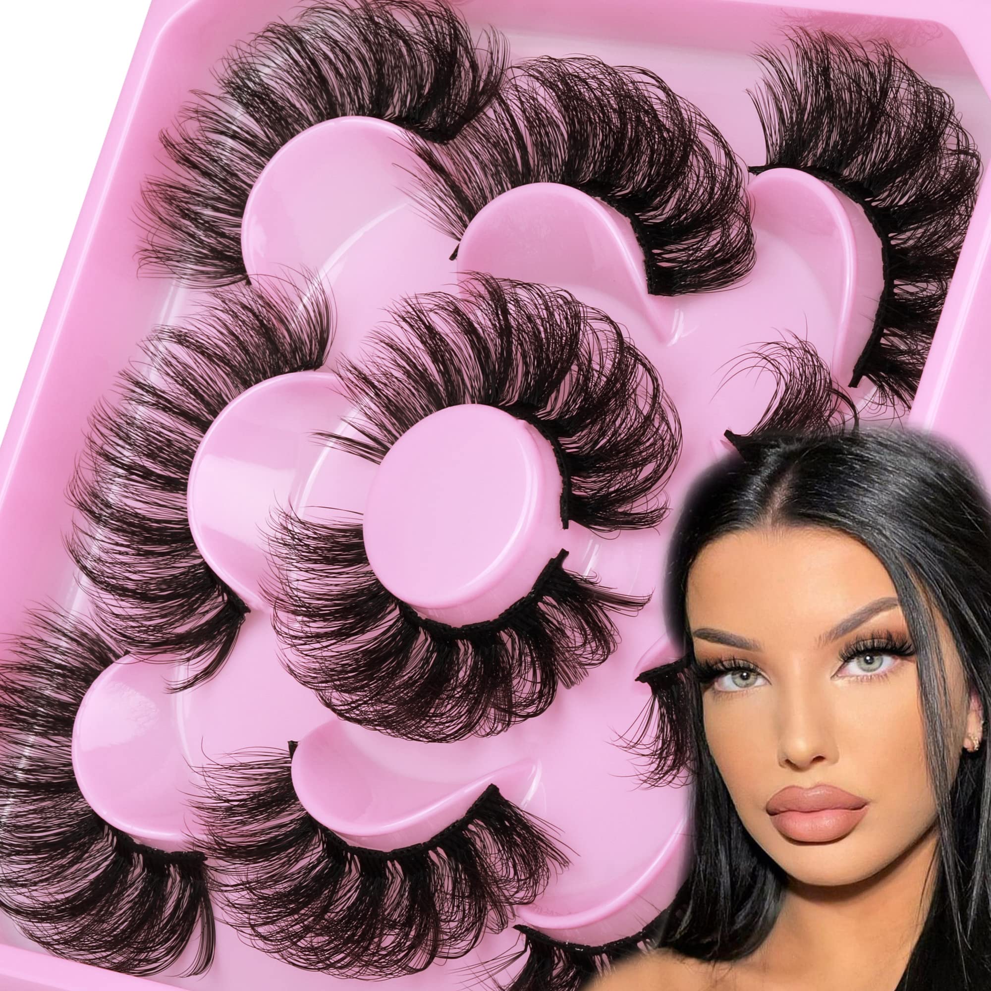 Pestañas Focipeysa sintéticas de 22mm con curva D para un look dramático