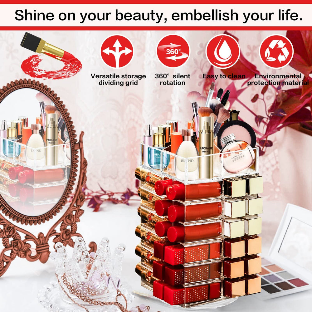 FODIENS organizador acrílico transparente permite ver colores de labiales de un vistazo