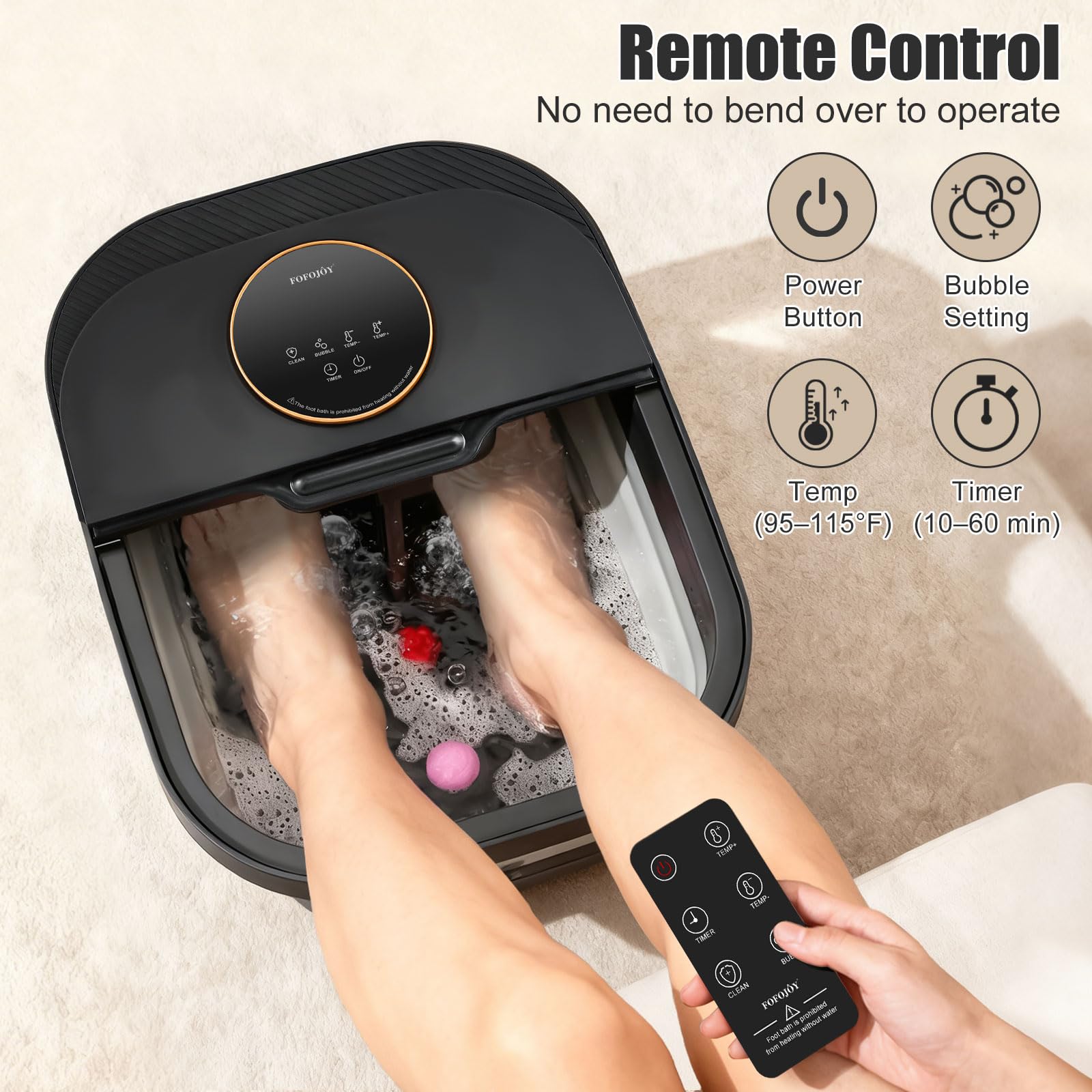 FOFOJÔY Foot Spa plegable para ahorrar espacio en el hogar