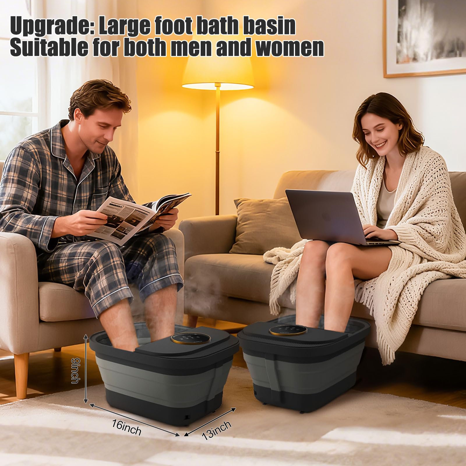 FOFOJÔY Foot Spa con materiales PP y TPE duraderos y fáciles de limpiar