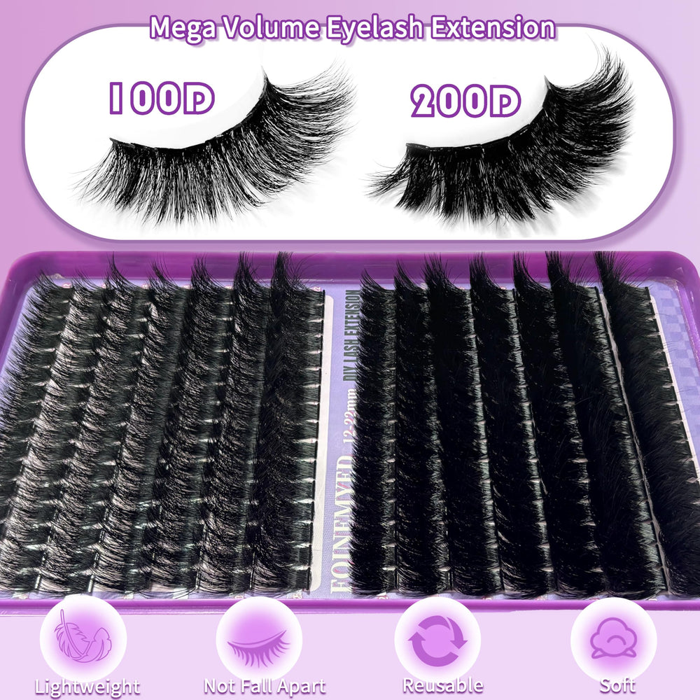 foinemyed pestañas agrupadas 14 mm para un volumen equilibrado en looks diarios.