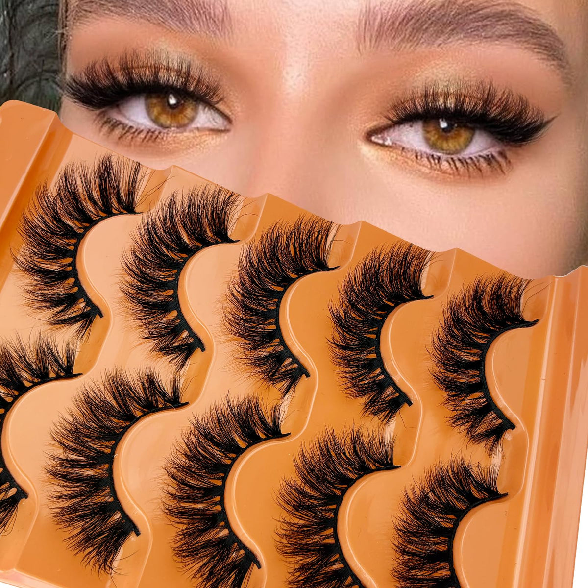 Pestañas mink artificial 3D FOINEMYED para un aspecto natural.