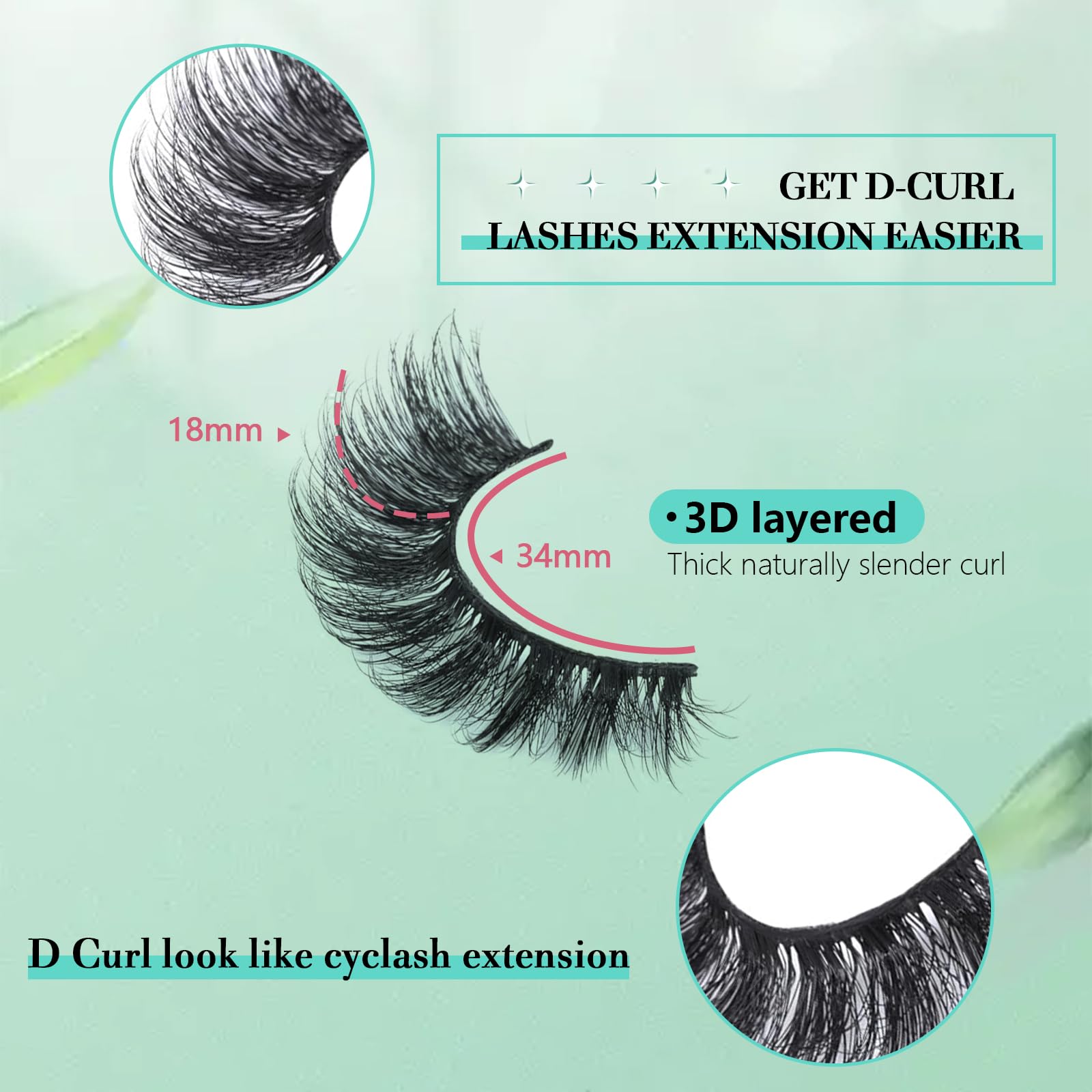 Set de 5 pares FOINEMYED pestanas mink para distintos looks