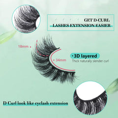 Set de 5 pares FOINEMYED pestanas mink para distintos looks