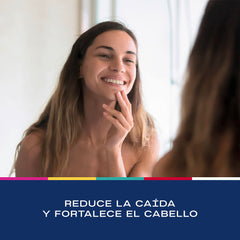 Folicure Shampoo cabello dañado con brillo, aspecto lustrado.