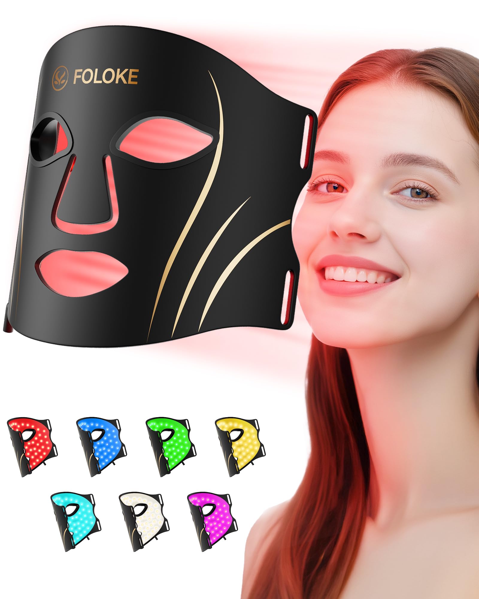 FOLOKE mascara LED roja 630nm para revitalizar la piel.