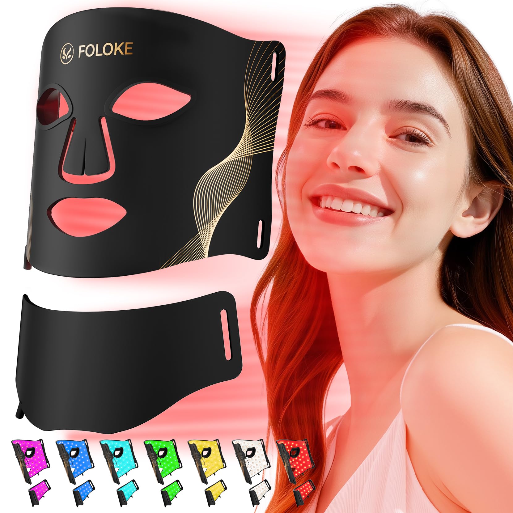 FOLOKE mascarilla LED roja y NIR para mejora de la piel