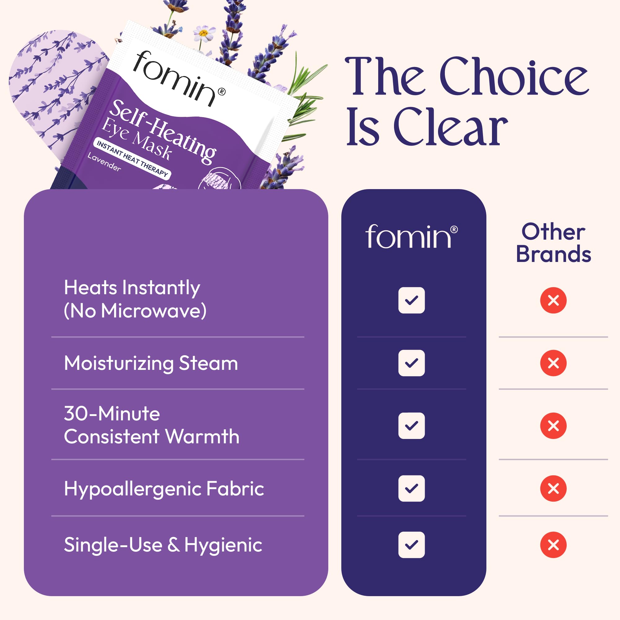 Mascarilla FOMIN con diseño de algodón romboide sin pelusa, suave para piel sensible.