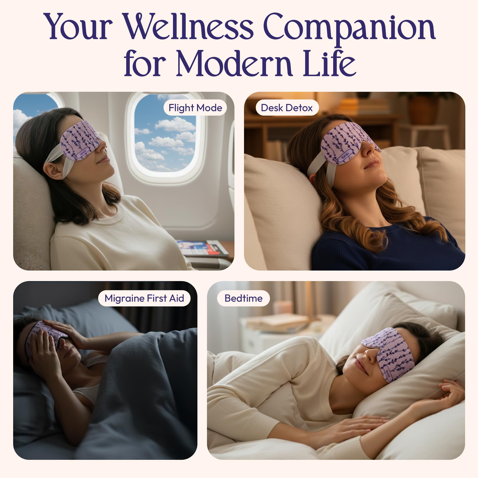 FOMIN mascarilla ocular térmica, perfecta para regalos relajantes a mujeres y viajeros.