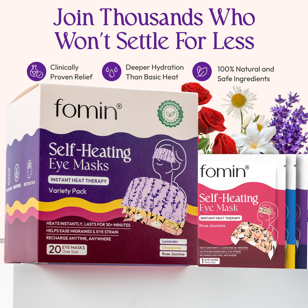 FOMIN mascarilla ocular para viaje, diseño compacto y cómodo.