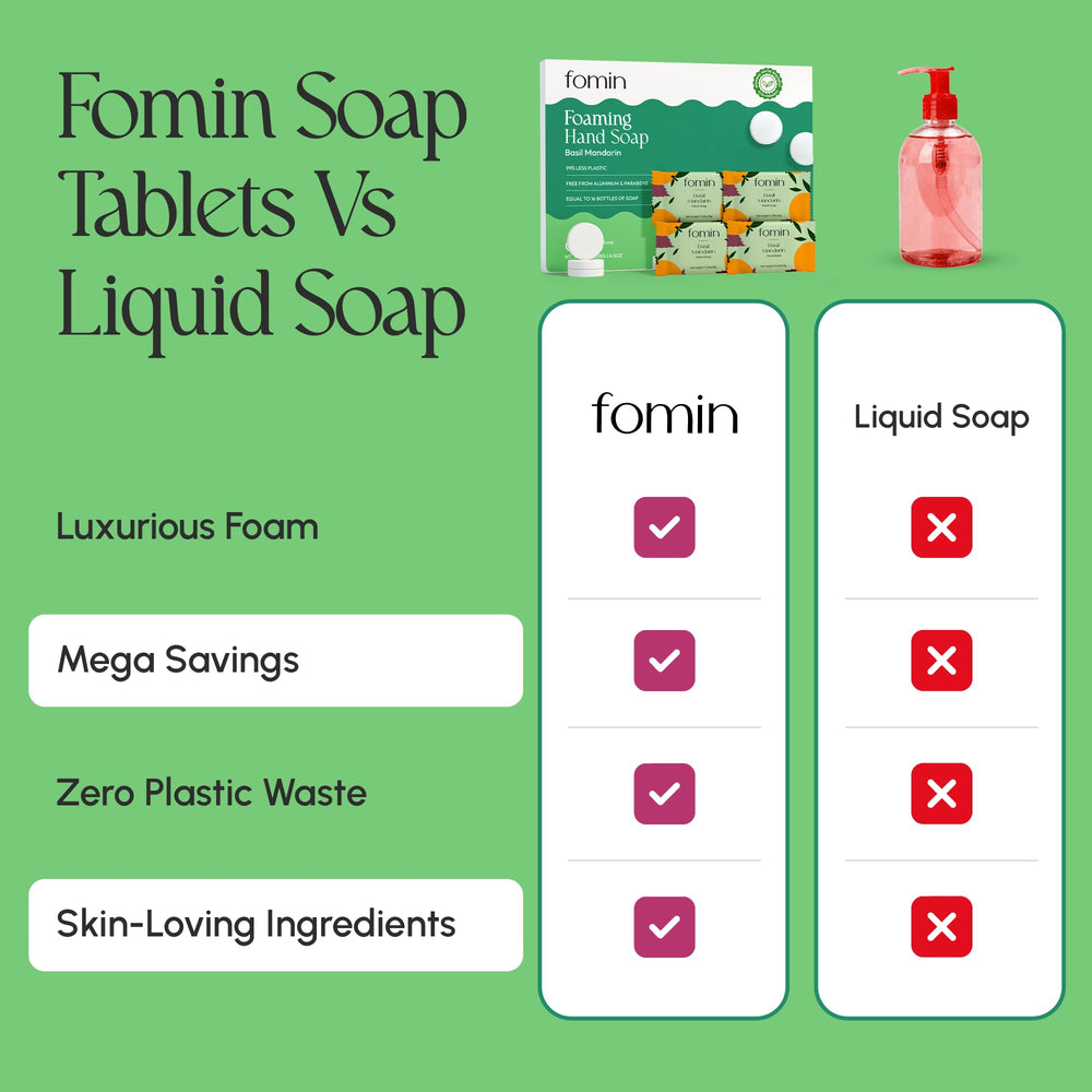 Tabletas FOMIN jabon espuma espumoso, 237 ml cada una