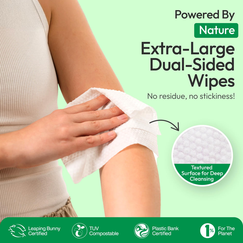 Toallitas desodorantes FOMIN con vitamina E aloe para piel suave.