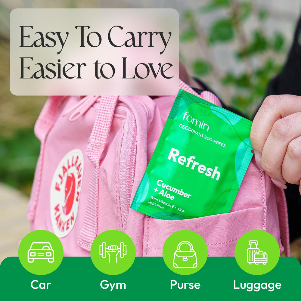 Toallitas desodorantes FOMIN sin plástico para cuidado sostenible.