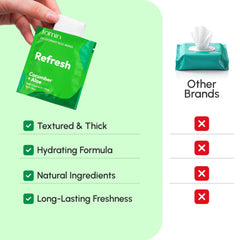 Toallitas desodorantes FOMIN con envoltorio individual para llevar en bolso.