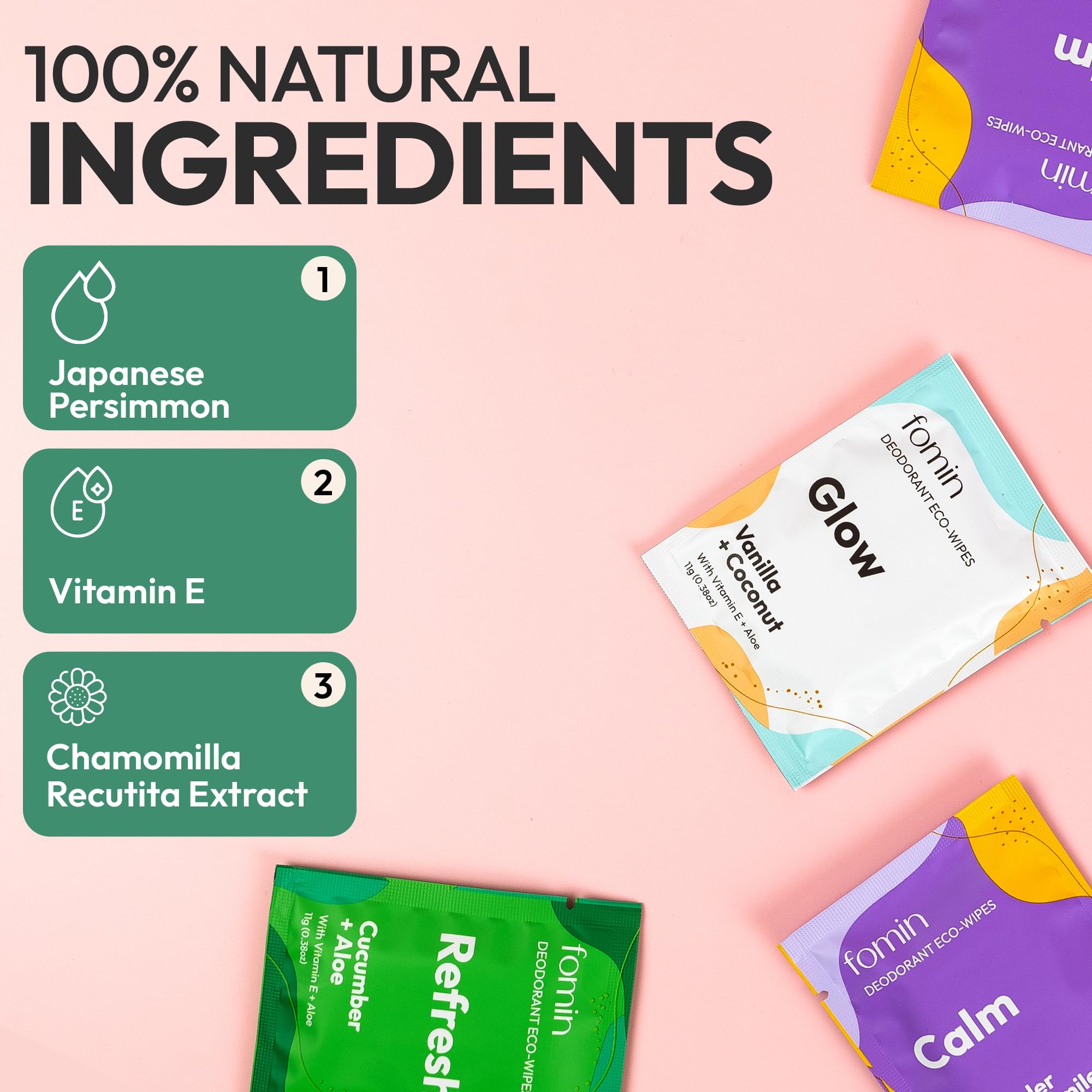 Toallitas FOMIN hidratadas con vitamina E y aloe vera para una piel suave.