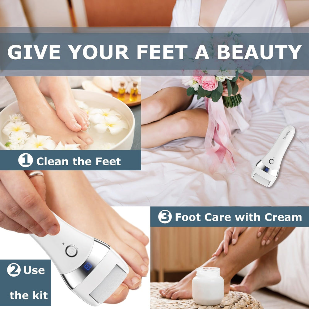 Fooseey exfoliador de pies, dos-rodillos para distintas texturas de piel.