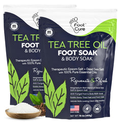 FOOT CURE : bain-pieds huile-arbre-the, soin apaisant pour pieds fatigués.