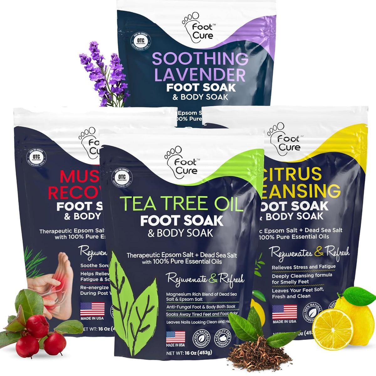 Foot Cure bao-pies aceite-arbol-te para frescura y relajacif3n