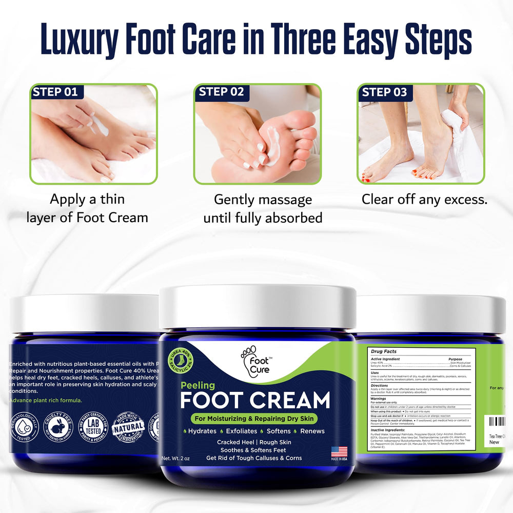 FOOT CURE Crema de Pies, tamaño 2oz, perfecto para viaje.