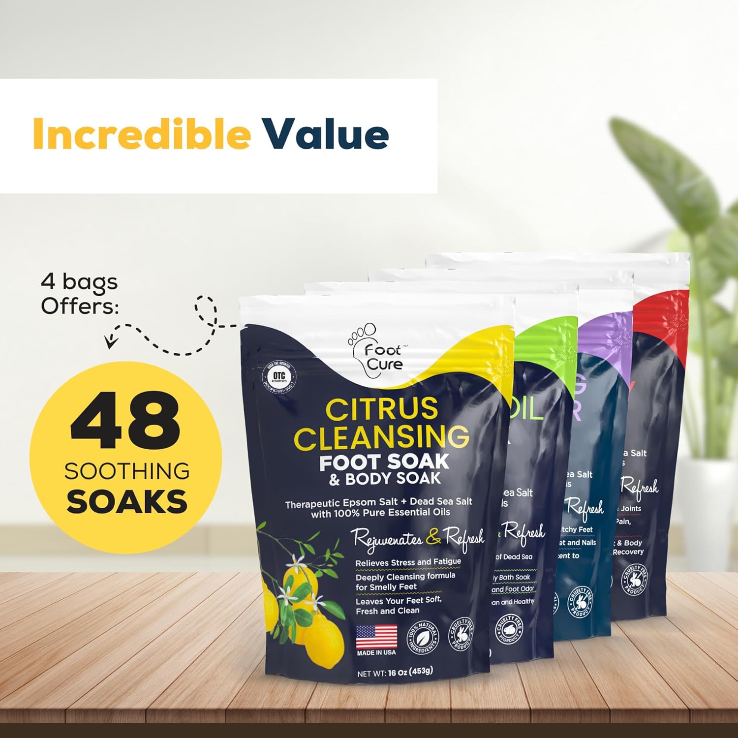 Foot Cure sal-epsom-pies hidratacion suave