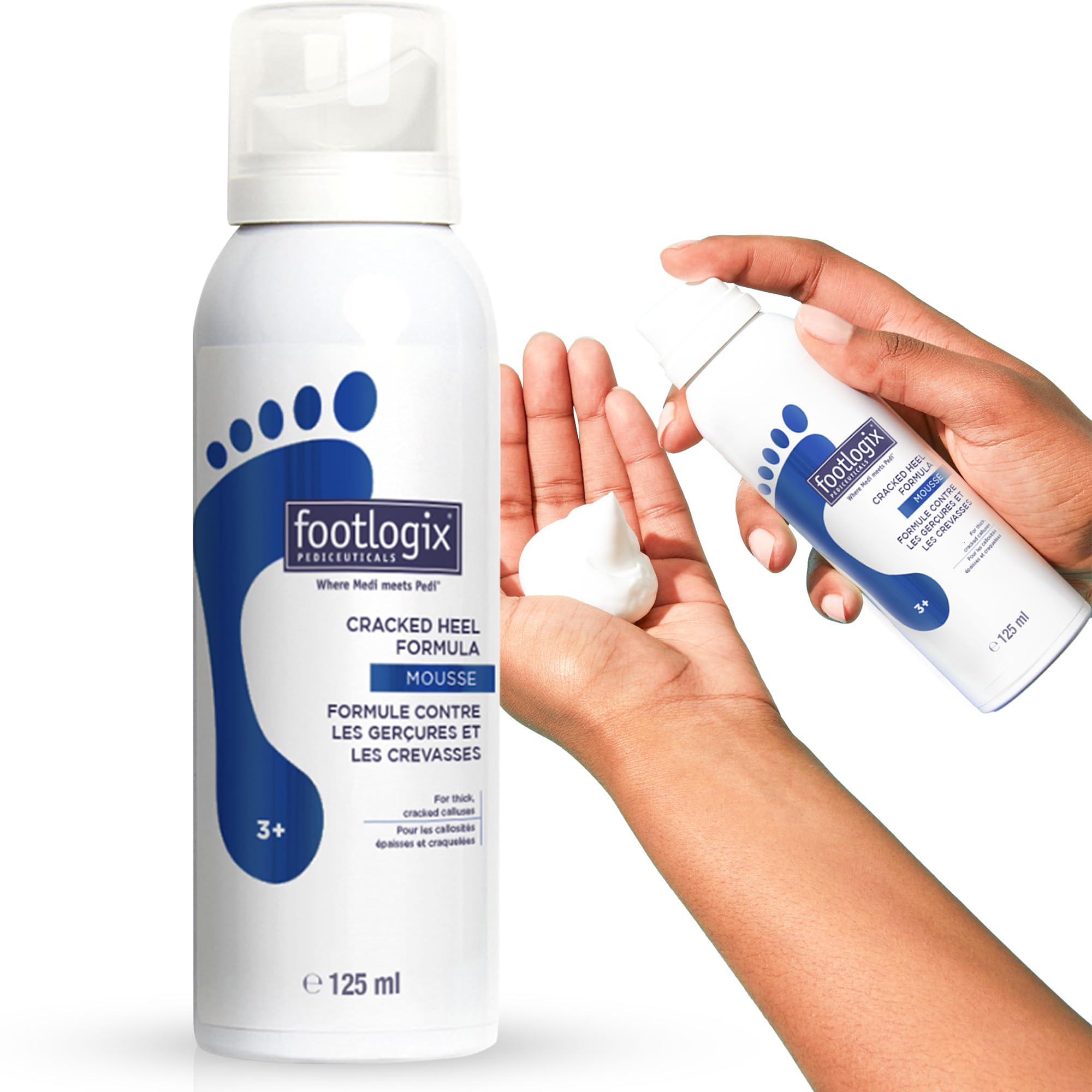 Footlogix frasco de fórmula para talones agrietados, hidrata y suaviza grietas.