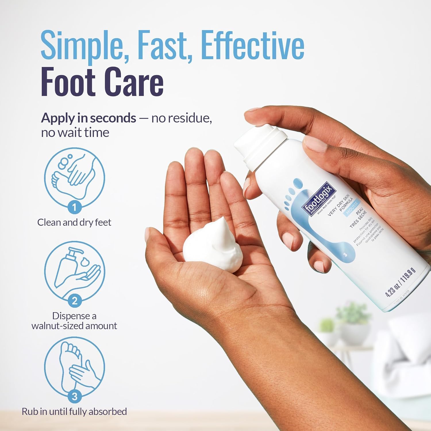 Footlogix Piel Muy Seca: detalle de zonas ásperas de los pies antes/después