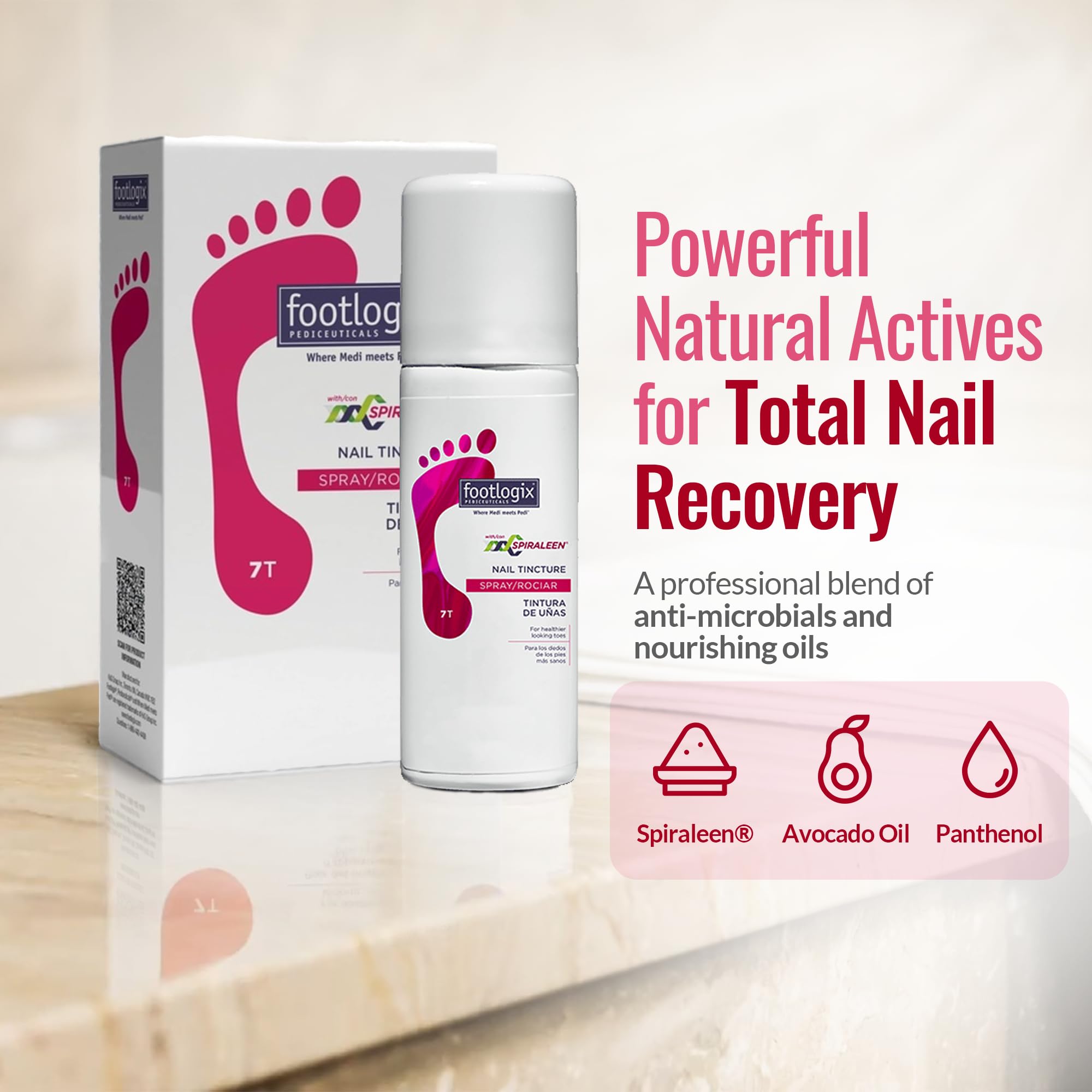 FOOTLOGIX uñas descoloridas cuidado potencial, mejora visual gradual.