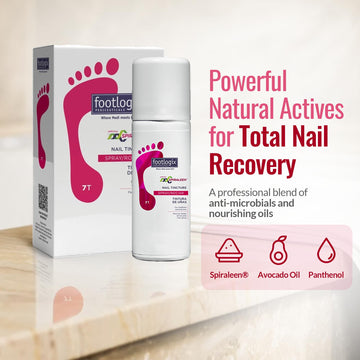 FOOTLOGIX uñas descoloridas cuidado potencial, mejora visual gradual.
