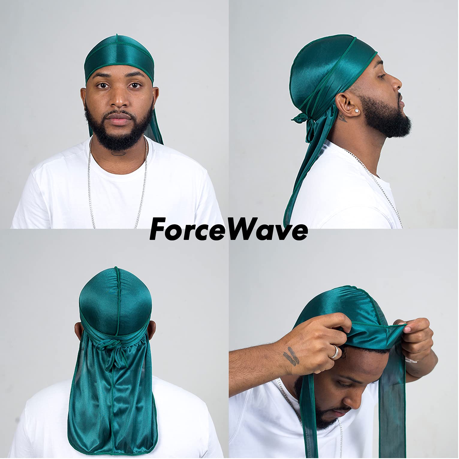 ForceWave durag con tejido humectante mantiene el cabello hidratado tras usar pomada.
