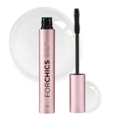 ForChics Nourishing Mascara bottle closeup with rich black formula supporting lash health
