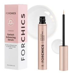 ForChics Serum, aplicador delgado mostrando aplicación precisa en pestañas