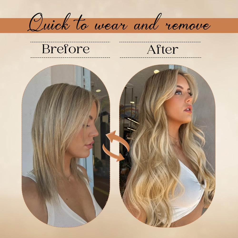 Forede balayage blonde clip-ins showing sun-kissed color for natural blending