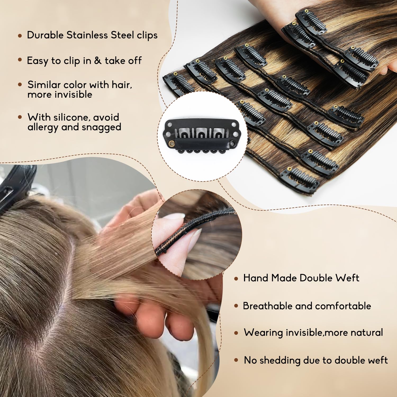Extensiones Forede en seis longitudes de 16 a 26 pulgadas para combinar con tu peinado.